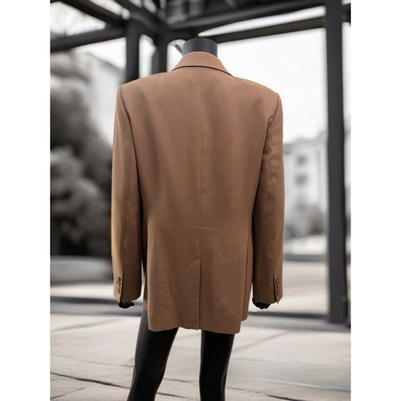 Reiss Wren Single Breasted Blazer Tan Camel Longline Jacket Size 8 - Picture 3 of 9